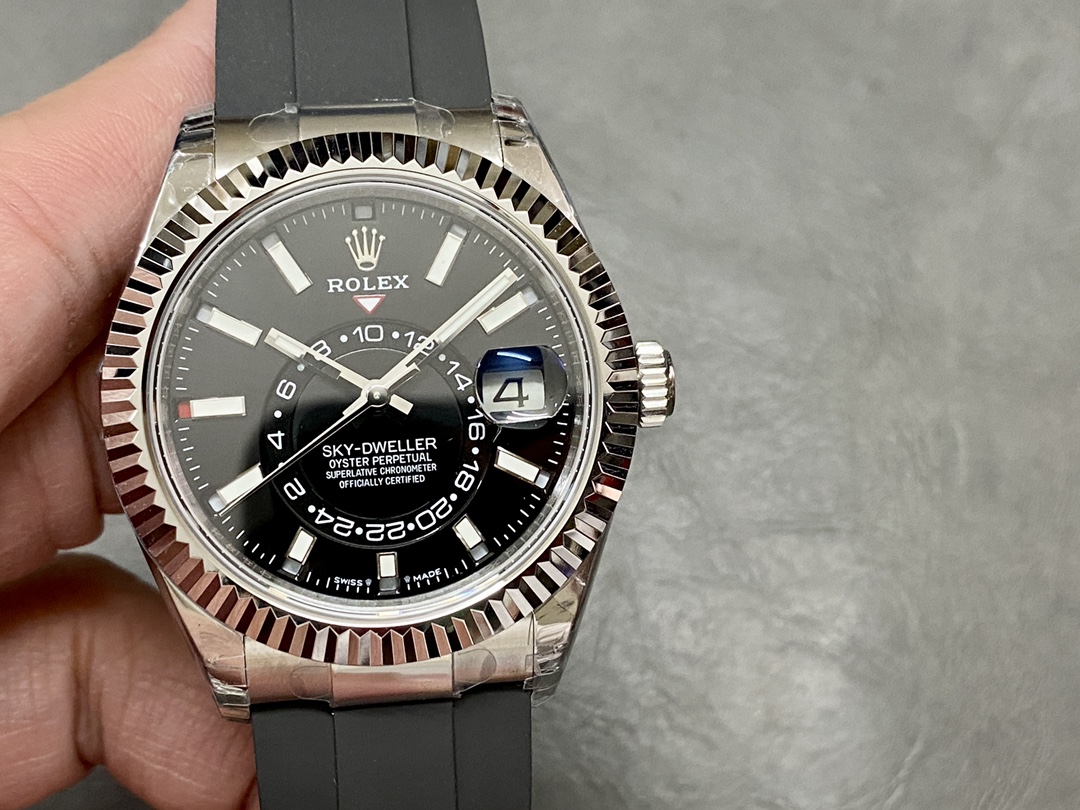 Rolex Sky Dweller 42 White Gold Black Dial M336239 0002 Men's Watch